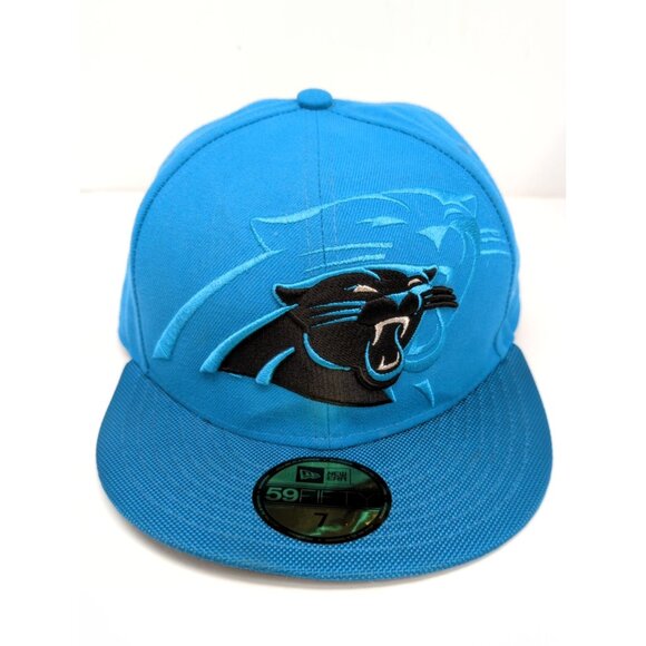 New Era Carolina Panthers 59FIFTY Fitted Cap Blue NFL Embroidered Logo Size 7 - Picture 1 of 9